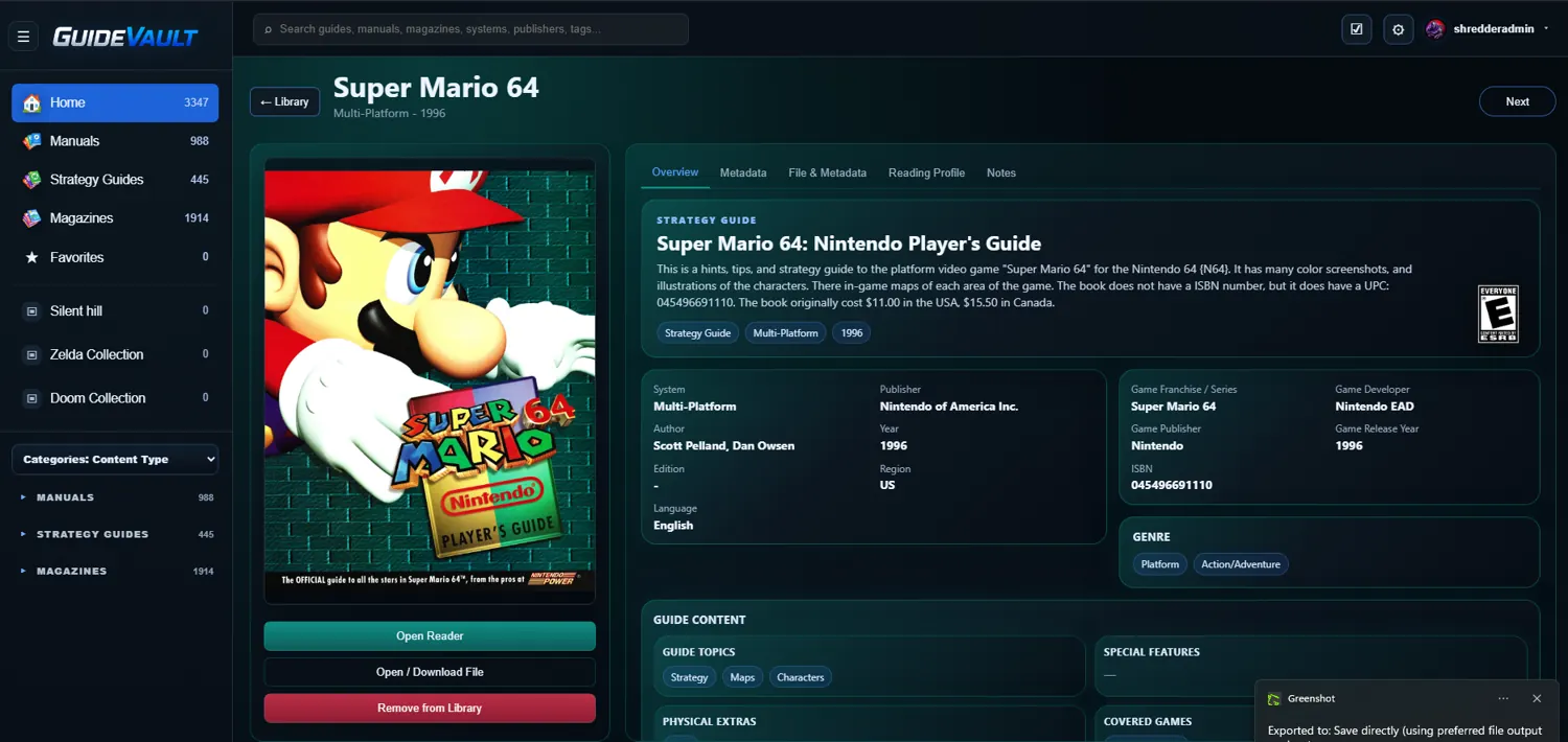 GuideVault details page screenshot